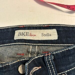 BKE Stella crap jeans with pink embellishment